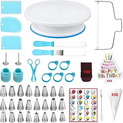 ANSLYQA Cake Decorating Kit, 193 Pcs Baking Tools (Blue)