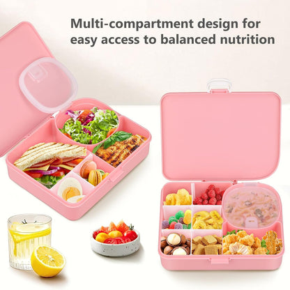 JOOPETALK Kids Snackle Lunch Box with Leak-Proof Snack Container, 8 Compartments with Detachable Dividers, BPA-Free, Dishwasher Safe – Bento Box for School & Travel(Blue)