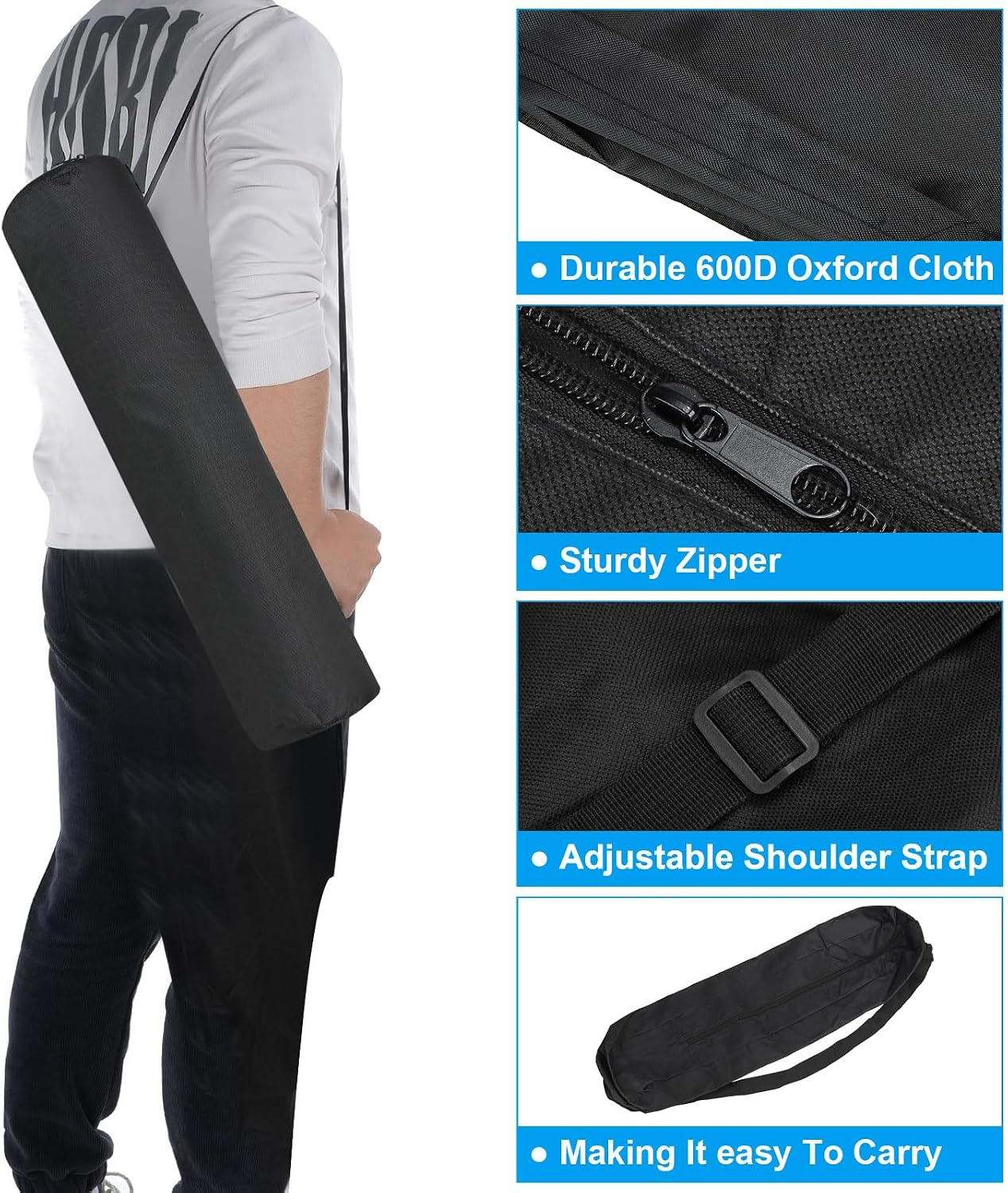 PATIKIL 32x4x4 Inch Grill Storage Tool Bag, Grilling Tools BBQ Bag for Grill Utensil Storage 600D Oxford Foldable Tripod Carry Bag with Adjustable Shoulder Strap for Outdoor Camping