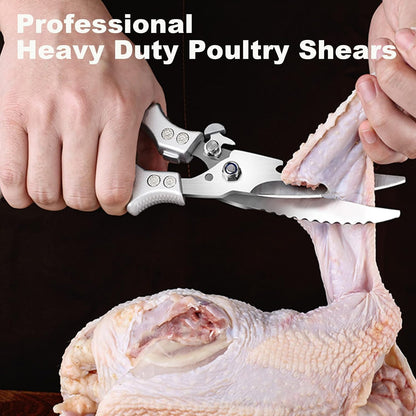 2 Pack Kitchen Shears,Heavy Duty Stainless Steel All-Purpose Poultry Meat Scissors for Cooking-Dishwasher Safe