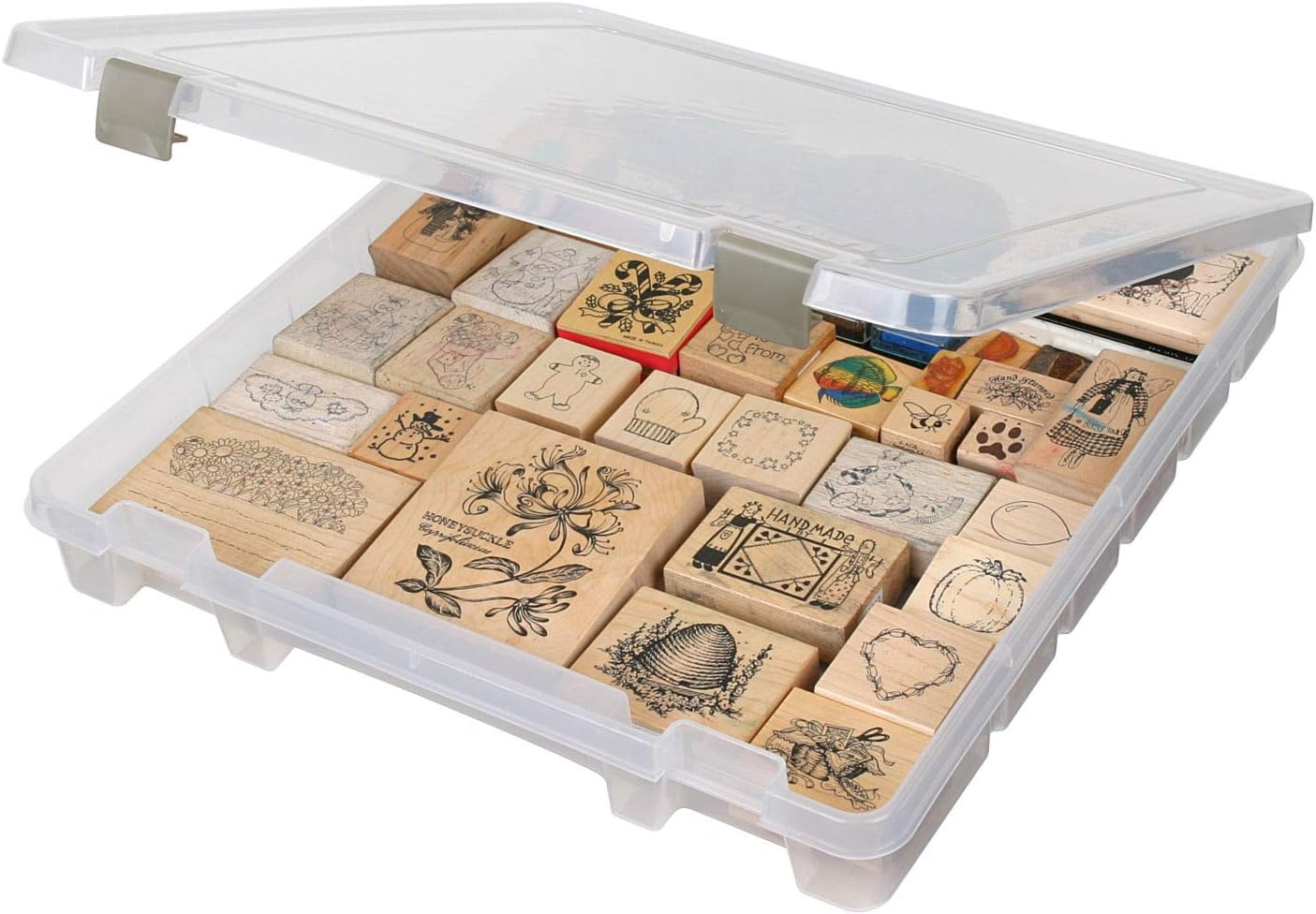 ArtBin 9101AB Super Satchel Slim with Removable Dividers, Art & Craft Organizer, [1] Plastic Storage Case, Clear, Divided Compartments