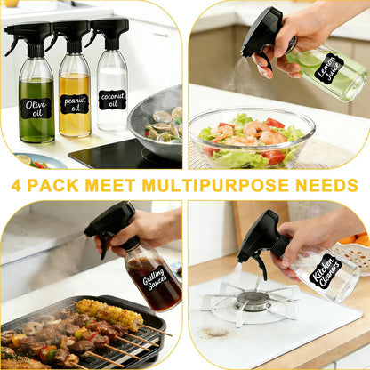 gmisun Oil Sprayer for Cooking, Olive Oil Spray Bottle, 10oz Food-Grade Plastic Oil Spritzer Mister, Refillable Oil Dispenser Bottle for Salad, BBQ, Grilling, Kitchen Baking, Roasting