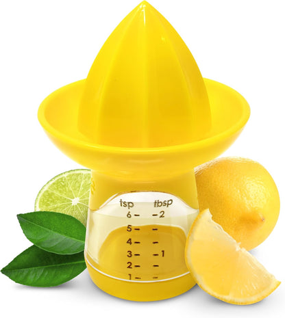 Joie Lemon and Lime Small Hand Juicer and Reamer, Built-In Measuring Cup