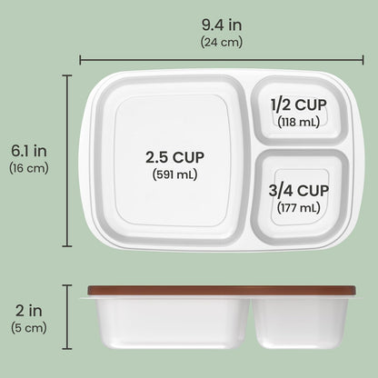 Bentgo Easyboxes - Original Stackable Lunch Boxes - Reusable 3-Compartment Food Containers for Kids and Adults - Bento Lunch Box for Meal Prep, School, & Work - BPA Free, Set of 4 (Earth Tones)
