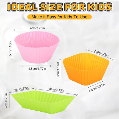 Axlksia 80 Pcs Silicone Lunch Box Dividers Set, Reusable Cupcake Liners for Baking, Colorful Lunch Bento Box Accessories with Cute Animal Food Picks (20 Cupcake Liners + 60 Animal Picks)