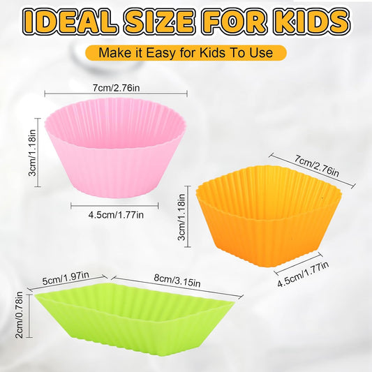 Axlksia 80 Pcs Silicone Lunch Box Dividers Set, Reusable Cupcake Liners for Baking, Colorful Lunch Bento Box Accessories with Cute Animal Food Picks (20 Cupcake Liners + 60 Animal Picks)