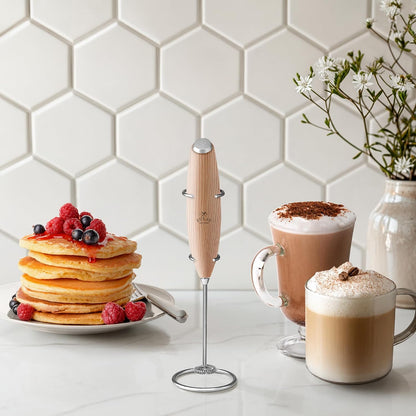 Zulay Kitchen Rechargeable Milk Frother Handheld - Frother Wand, Drink Mixer, Electric Whisk Frother, for Cappuccinos, Matcha & Protein Powder - Dynamic 3 Whisk, 3 Speed 500mAh Black - Colors C