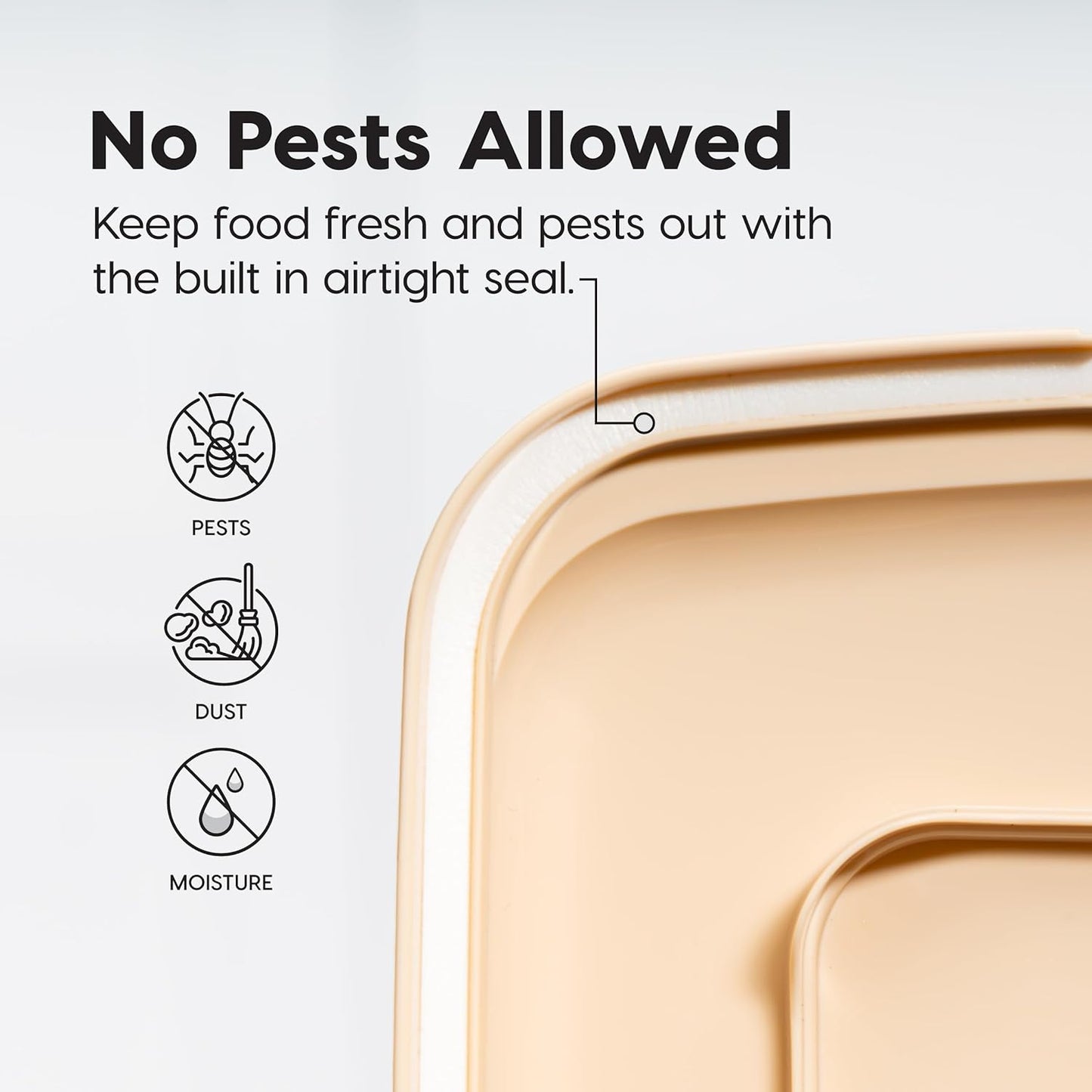 IRIS USA Dog Food Storage Container 58 Lb, Airtight Large Pet Food Storage Bin with Wheels, for Dog Cat Bird Chicken Food, Holds Up to 58 lbs, Keep Fresh, BPA Free, Made in USA, Black