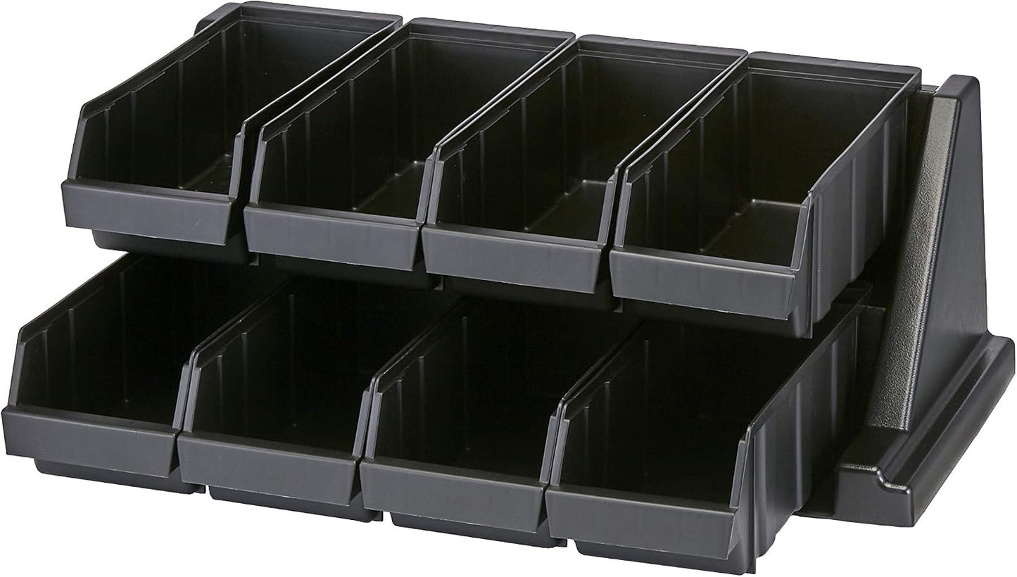 Cambro Versa - Self Serve Condiment and Utensil Bin - 12 Storage Bins - Ideal for food and coffee condiments (Black)