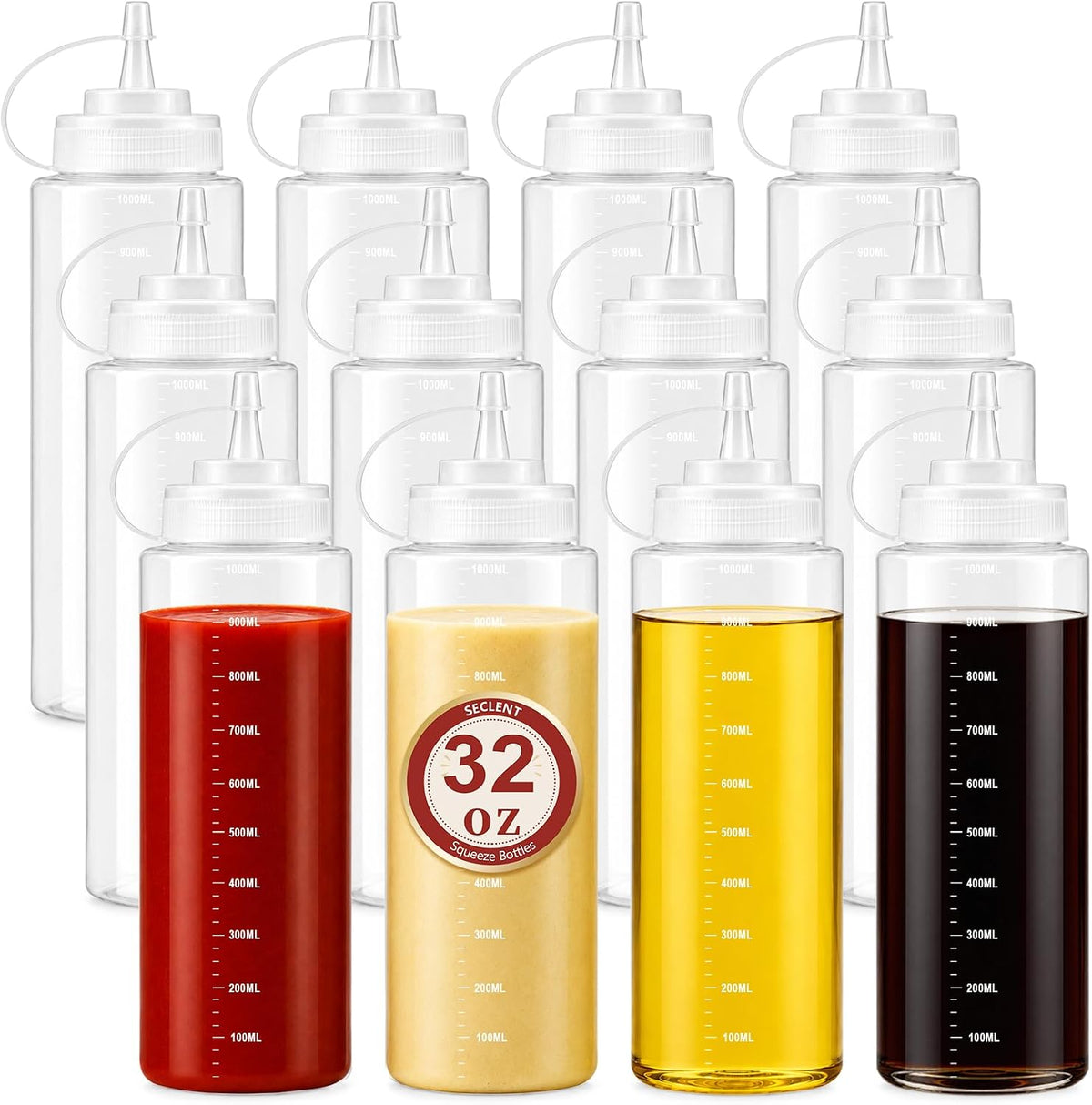 8oz Squeeze Bottles, Sauce Bottles, Squirt Bottle, Salad Dressing Bottle