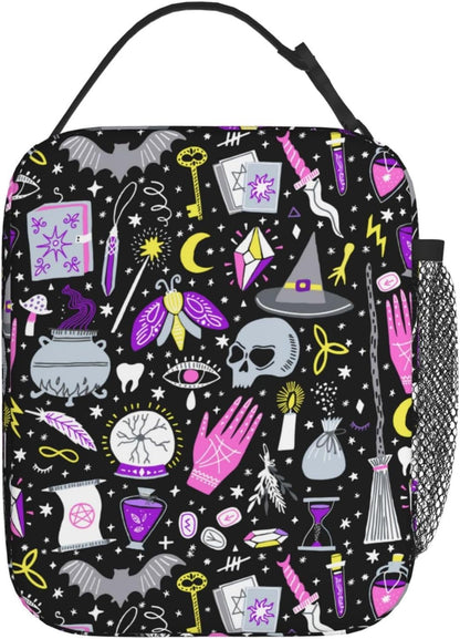 Black Cat Reusable Lunch Box Food Bag Insulated Lunch Bag for Teenage Boys Girls School Beach