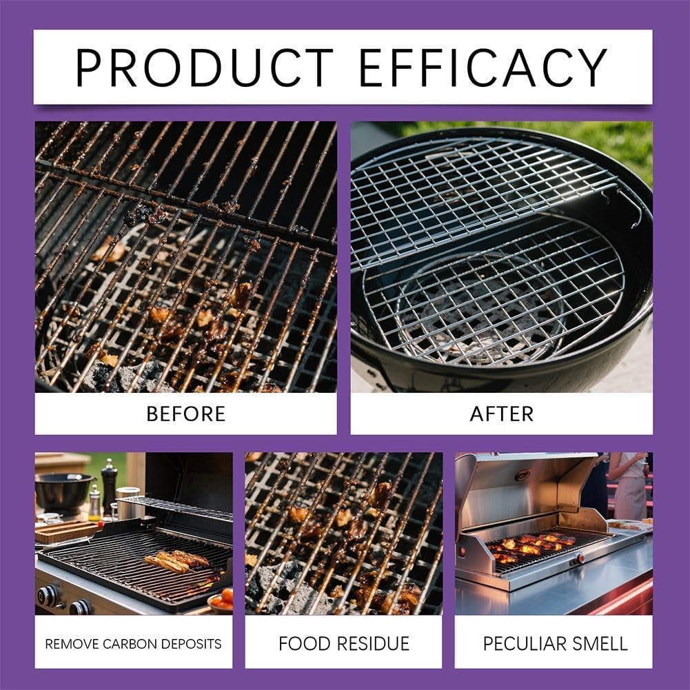 Fast-Acting Heavy-Duty Grill Degreaser Spray, 120ML BBQ Grill Cleaner Spray for Outdoor Grills, All Purpose Oven Degreaser Cleaner for Barbecue Grills,Smoky Stains and Stubborn Grease