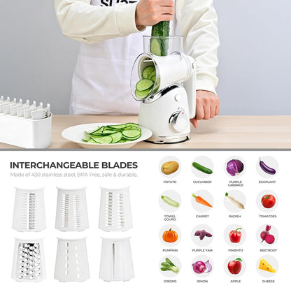 SUSTEAS Rotary Cheese Grater Hand Crank, Kitchen Shredder Vegetable Slicer
