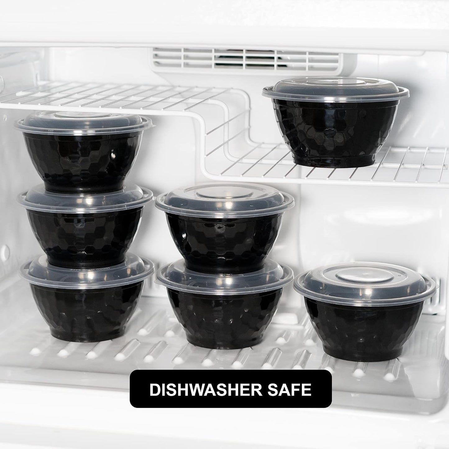 Freshware Meal Prep Containers with Lids [10 Pack] Plastic Bowls for Soup and Salad, Food Storage Bento Box, BPA Free, Stackable, Lunch Boxes, Microwave/Dishwasher/Freezer Safe (42 oz)