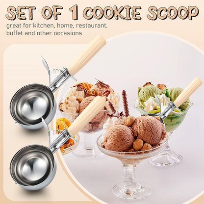 Reallnaive Ice Cream Scooper with Trigger, 4 oz, Gray