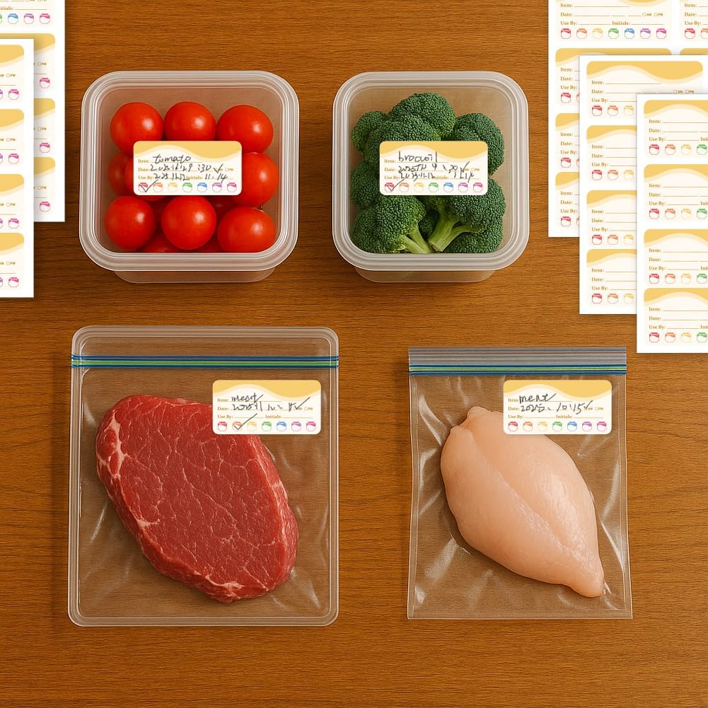 320 Pcs Date Label Stickers, Fresh Color Scheme Sticker Removable Food Labels Self-Adhesive Practical Stickers for Bottle Refrigerator Container