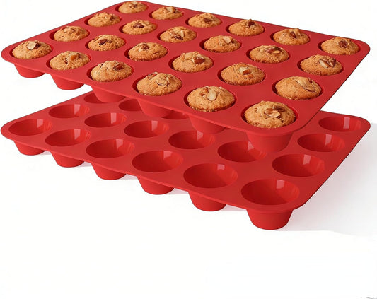 Silicone Muffin Pans for Baking Nonstick 2 Pcs, 12 Cup Regular Cupcake Pan, Food-Grade Silicone Baking Molds for Cupcakes, Egg Bites, Freezer, White