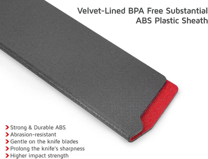 WELLSTAR Knife Edge Guards 8 Inch, Universal Blade Covers, BPA Free ABS Protective Blade Sheaths, Non-Scratch Felt Lining Kitchen Knives Covers (Knives not included)