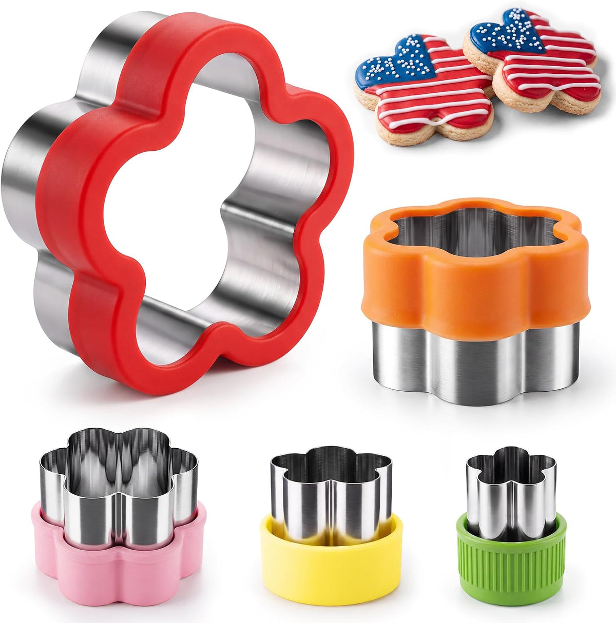 HOOMIL 12 Pcs Round Cookie Cutters, 1 to 4.5 Inch Graduated Set