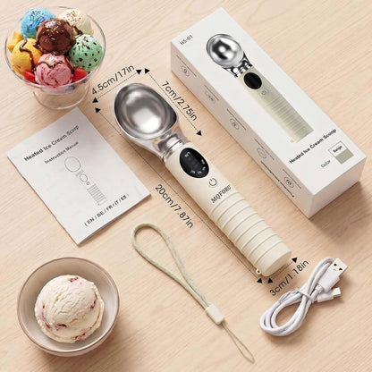 Heated Ice Cream Scoop with Removable Head – Dishwasher Safe
