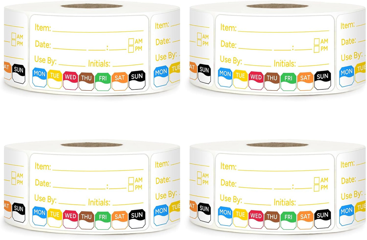 500 Pcs 1 inch X 2 inch Restaurant Quality Shelf Life Food Rotation Labels, Self-Adhesive Removable for Reusable Containers, Food Safety Date Sticker, Leftover Labels (1 * 2in-500pc-Yellow6)
