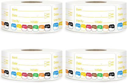 500 Pcs 1 inch X 2 inch Restaurant Quality Shelf Life Food Rotation Labels, Self-Adhesive Removable for Reusable Containers, Food Safety Date Sticker, Leftover Labels (1 * 2in-500pc-Yellow6)