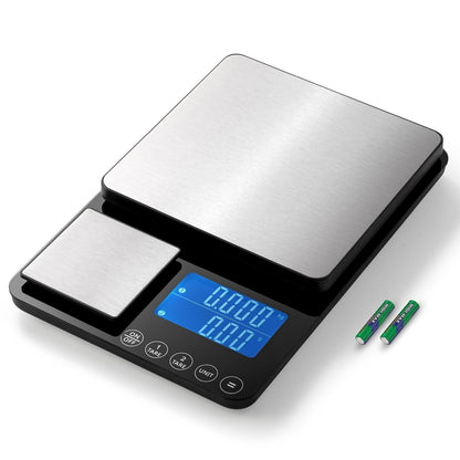 Food Scale 44lb/20kg, Extra-Large Platform Digital Kitchen Scale, 1g/0.1oz High Precision, Stainless Steel/Tempered Glass, Weight Grams and oz for Cooking Baking Meal Prep Sourdough Bread