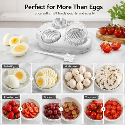 1-Package 3 In 1 Egg Slicer For Hard Boiled Eggs,3-Way Modes Chopper Cutter Stainlesshard Boiled Egg Slicer,Hard Boiled Egg Dishwasher Safe,Egg Cutter For Hard Boiled Eggs Strawberry Mushroom Slicer
