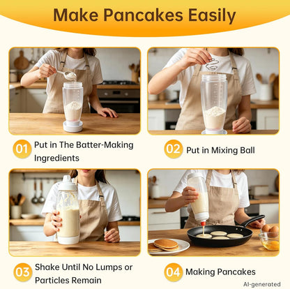 Pancake Batter Dispenser Bottle,34oz,BPA-Free Dishwasher-Safe