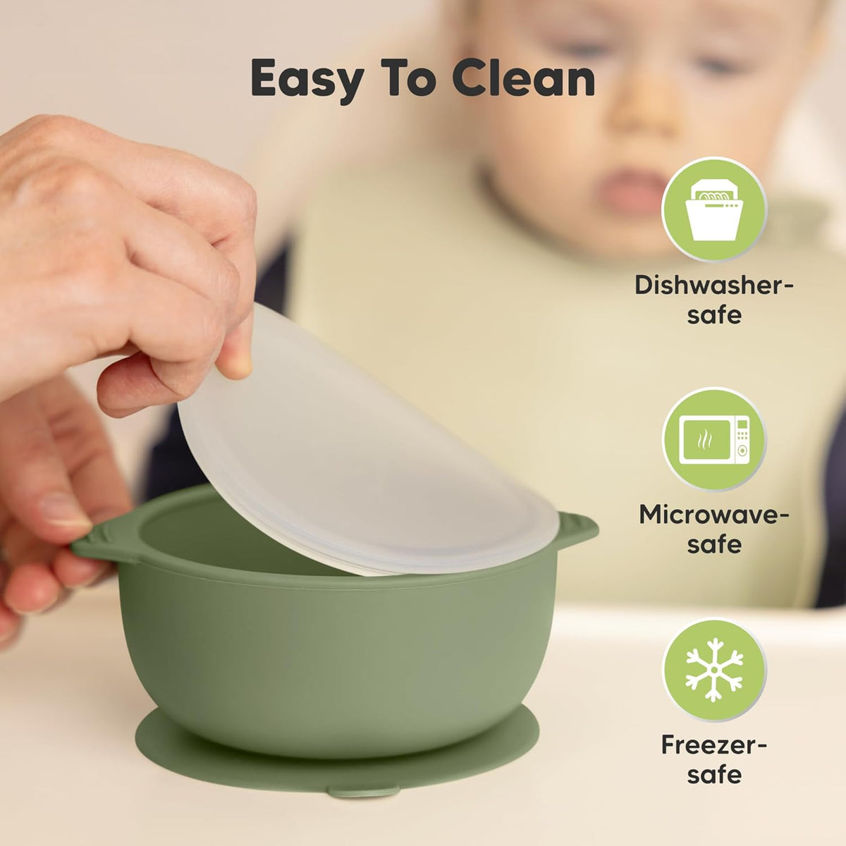 KeaBabies 2-Pack Baby Bowls with Suctions, Lids, Silicone (Terracotta)