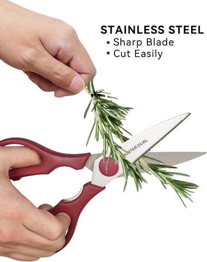 Kitchen Scissors for Food, HUNTER.DUAL Heavy Duty Come Apart Poultry Shears for Cooking, All Purpose for Cutting Chicken, Meat, Fish & Vegetables (Auqa, 8.35 Inch)