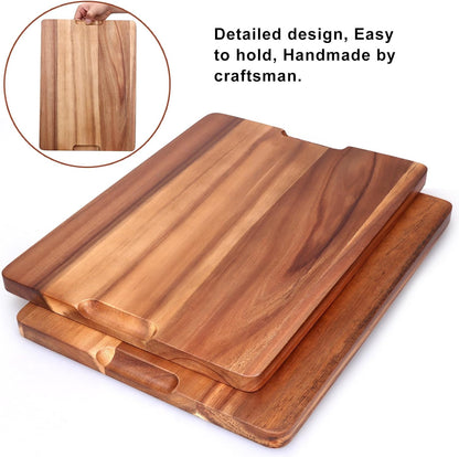 Acacia Wood Cutting Boards for Kitchen Wooden Chopping Board with Handle