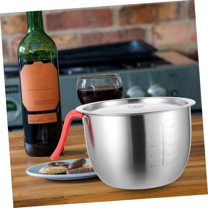 LIFKOME 1Set Large Stainless Steel Mixing Bowl with Lid and Handle Multi-functional Egg Beating Container for Salad Noodles and Soups Metal Mixing Bowls for Kitchen Use