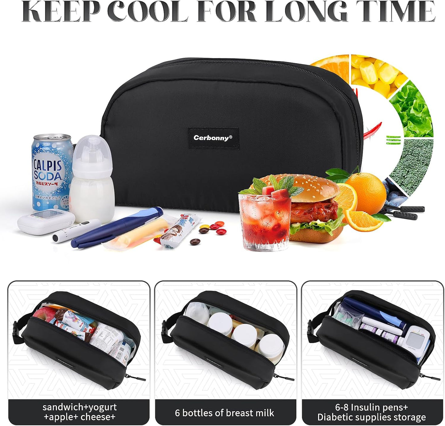 Cerbonny Freezable Cooler Bag for Work/School Travel - Mini Insulated Bag Fit For Yogurt