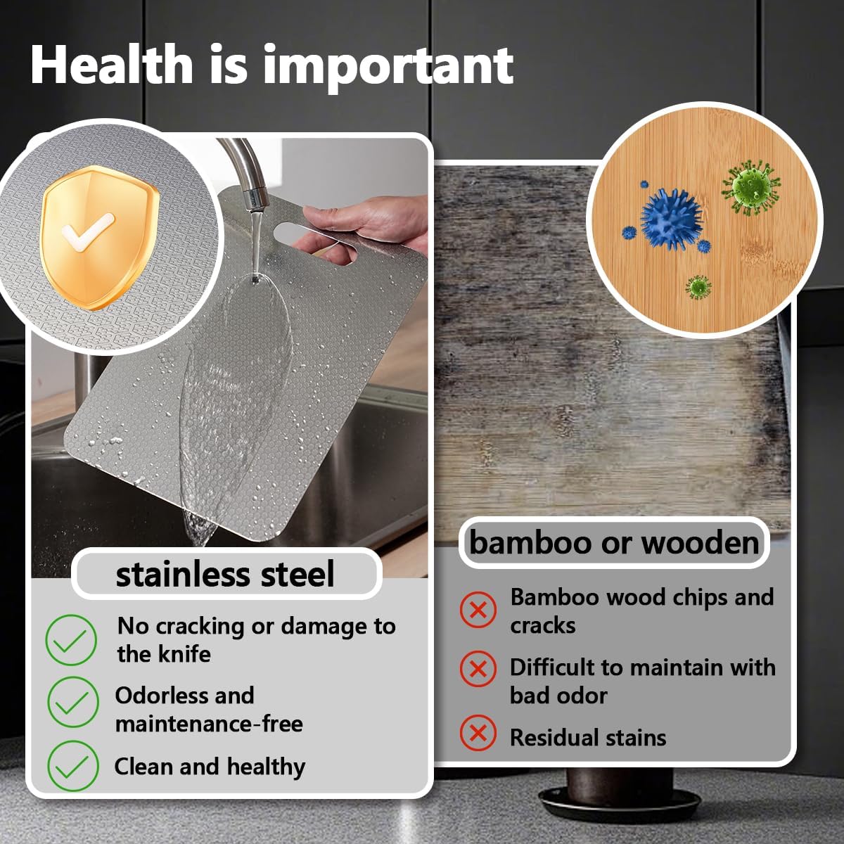 Honeycomb Stainless Steel Cutting Boards 3-Piece Set - Non-Slip Design Reduces Scratches, Perfect for Meat, Veggies & Fruits (3 Sizes, Dishwasher Safe)