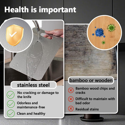 Honeycomb Stainless Steel Cutting Boards 3-Piece Set - Non-Slip Design Reduces Scratches, Perfect for Meat, Veggies & Fruits (3 Sizes, Dishwasher Safe)