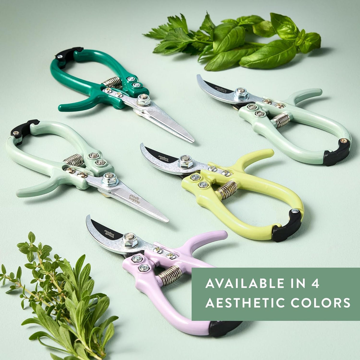 Modern Sprout Pruning Shears - Garden Snips - Herb Scissors - Sage 1-Pack