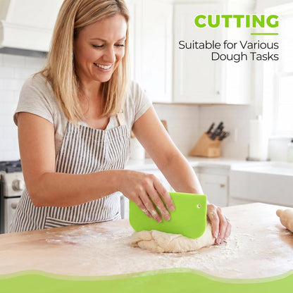 Dough Scraper Set, Bench Scraper for Baking with Flexible Edge