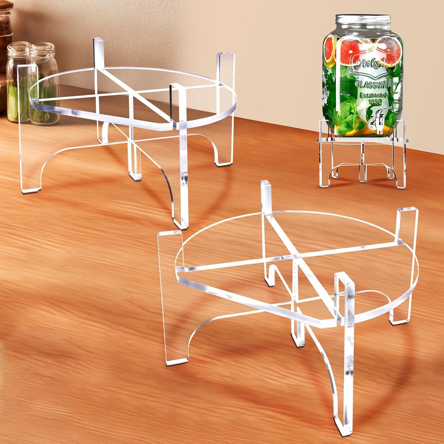 Acrylic Beverage Dispenser Stand Only, Fit Max 8.7 Inch Glass Drink Dispenser and Water Jug Holder, Plant Stand, Cake Display Stand for Parties and Catering Events