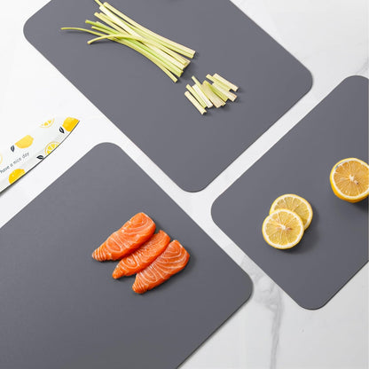WK Flexible Plastic Cutting Mats for Kitchen Set of 3, Non Slip Cutting Mat, Thin Cutting Sheets, BPA Free, Dishwasher Safe, Multi Sizes, Multi Colors