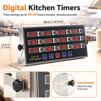 Relaxweex Commercial Digital Kitchen Timer for Cooking, 8 Channel
