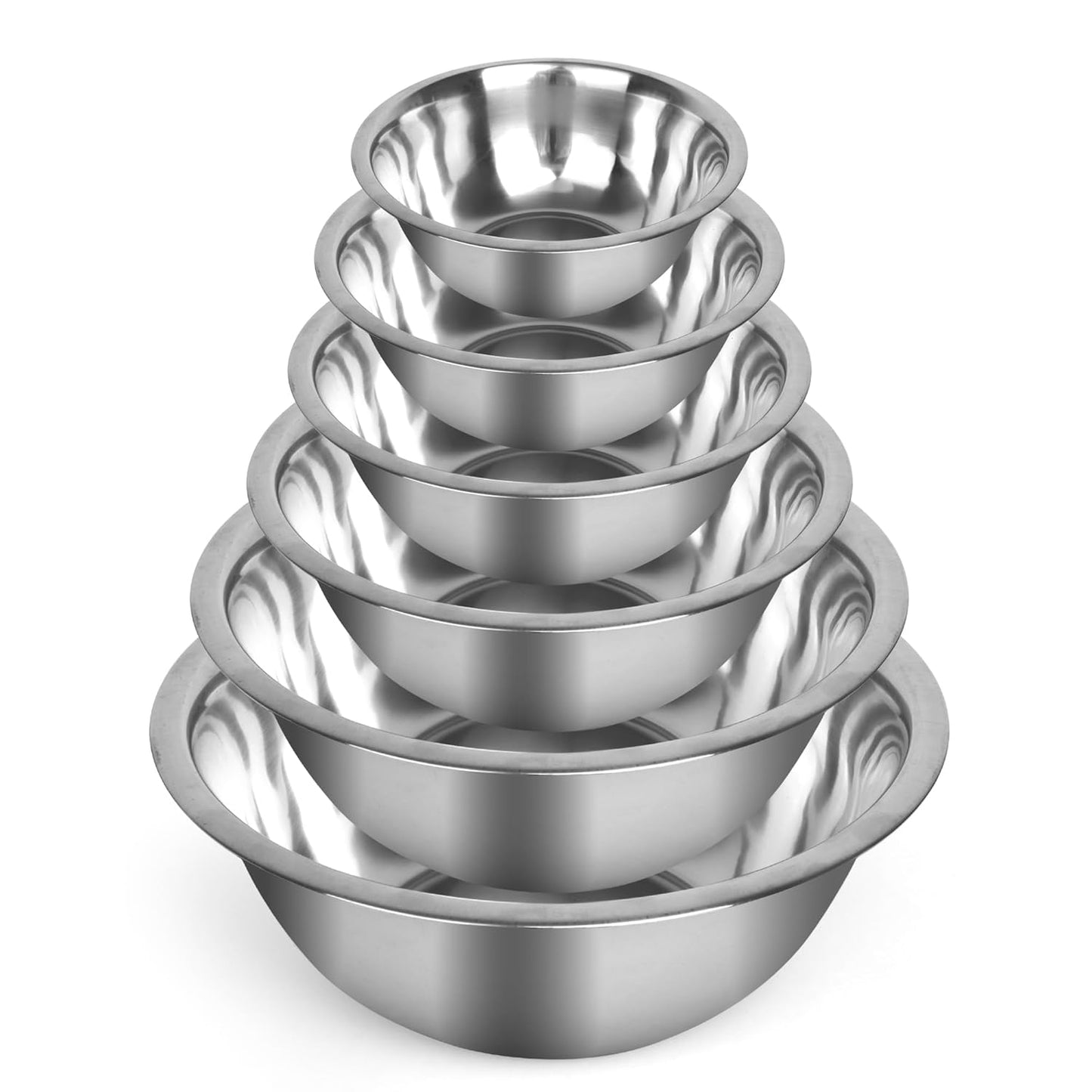 Culigrade Stainless Steel Mixing Bowls Set – 6-Piece Nesting Metal Mixing Bowls (0.75–8 Qt) – Durable, Rust-Resistant, Easy to Clean – for Baking, Cooking, Meal Prep & Serving