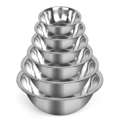 Culigrade Stainless Steel Mixing Bowls Set – 6-Piece Nesting Metal Mixing Bowls (0.75–8 Qt) – Durable, Rust-Resistant, Easy to Clean – for Baking, Cooking, Meal Prep & Serving