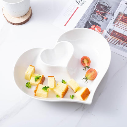 Porcelain Chip and Dip Serving Set,Perfect for Chips and Dip, Veggies, Candy, White