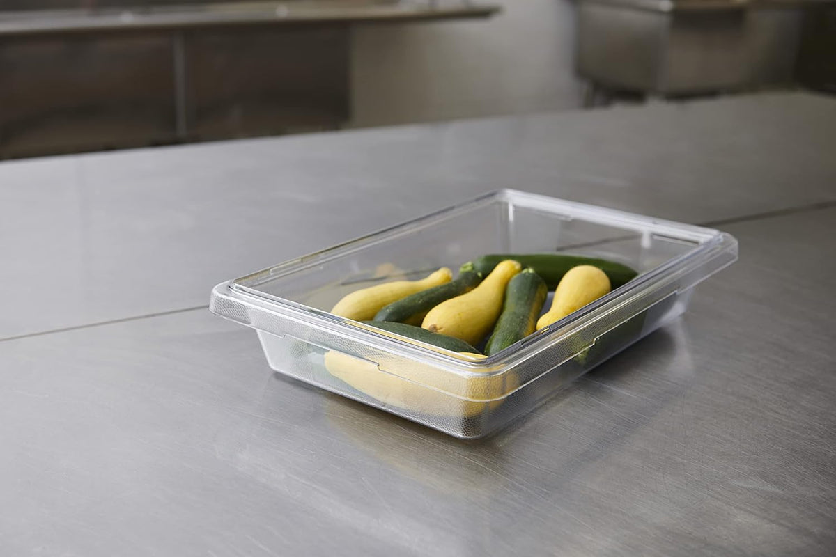 Rubbermaid Commercial Products Polycarbonate Food Storage Box/Tote, 2 Gallon, Clear, for Restaurant/Kitchen/Cafeteria