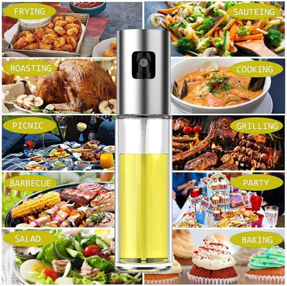100ml Oil Sprayer for Cooking, Mini Kitchen Olive Oil and Vineger Mister for Salad, Baking, Airfryer, Grilling, BBQ (Funnel, Basting Brush and Cleaning Brush Included.)