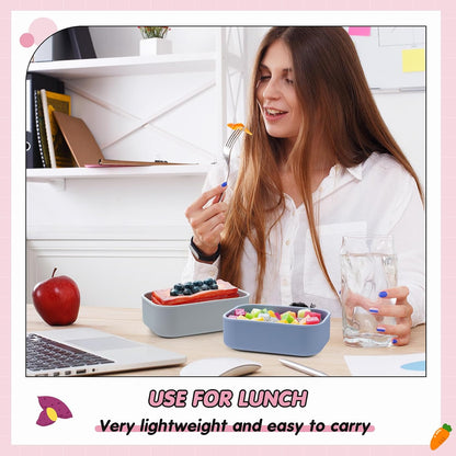 Layhit 4 Pcs Silicone Bento Box Lunch Box for Adult, 23.7 oz Reusable Sandwich Containers Food Storage with Lids Airtight for Lunch Meals Snacks, Dishwasher Freezer Safe (Matte Multicolor)