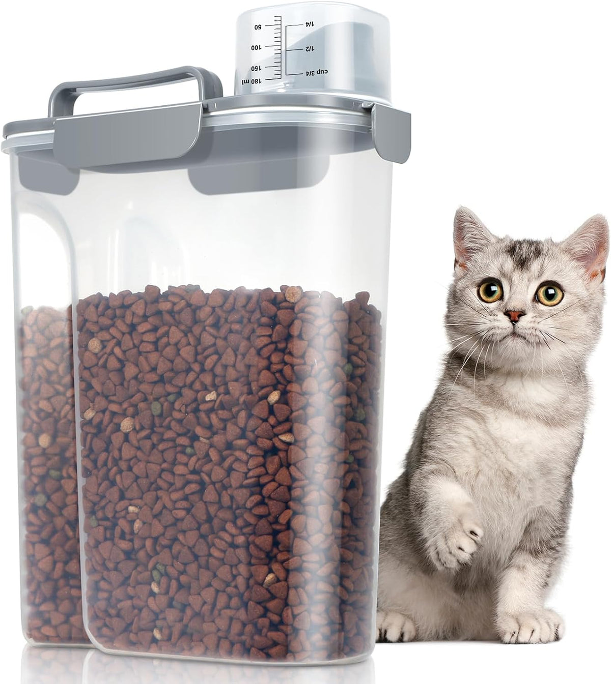 TBMax Pet Food Storage Containers 2 Pack 8-10 Lbs Airtight Dog Food Container Dispenser with Large Spout & Portable Handle, Travel Dog Treat Cat Food Storage Bin Bird Seed Container