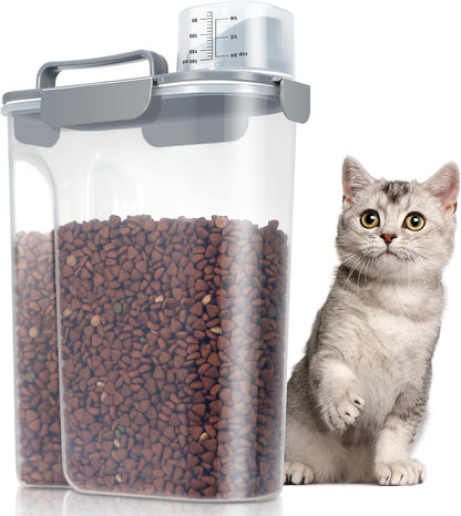 TBMax Pet Food Storage Containers 2 Pack 8-10 Lbs Airtight Dog Food Container Dispenser with Large Spout & Portable Handle, Travel Dog Treat Cat Food Storage Bin Bird Seed Container