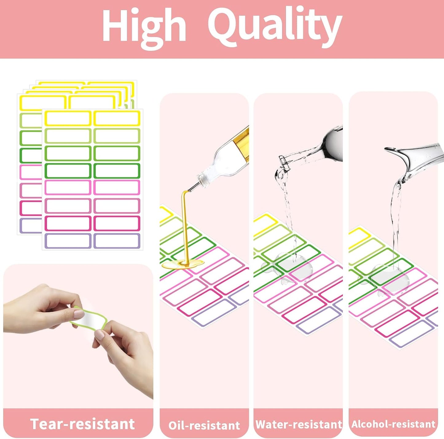 Removable Freezer Labels Stickers, 1 x 3 Inch Blank Removable Freezer Labels Food Storage Stickers, Date Label Waterproof Oil Resistant Easy Clean No Residue- 250 Sheets